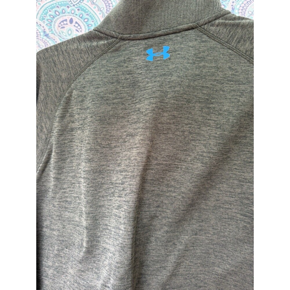 Under Armour ColdGear Men's 2XL Big & Tall Green 1/4 Zip Mock Neck Pullover - Picture 6 of 10